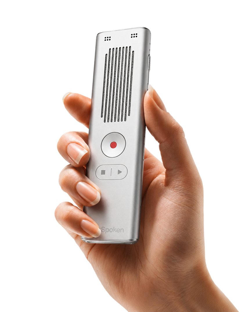 The Spoken recorder, held in hand